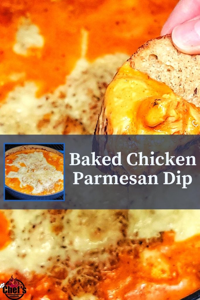 Baked Chicken parmesan dip Pinterest pin