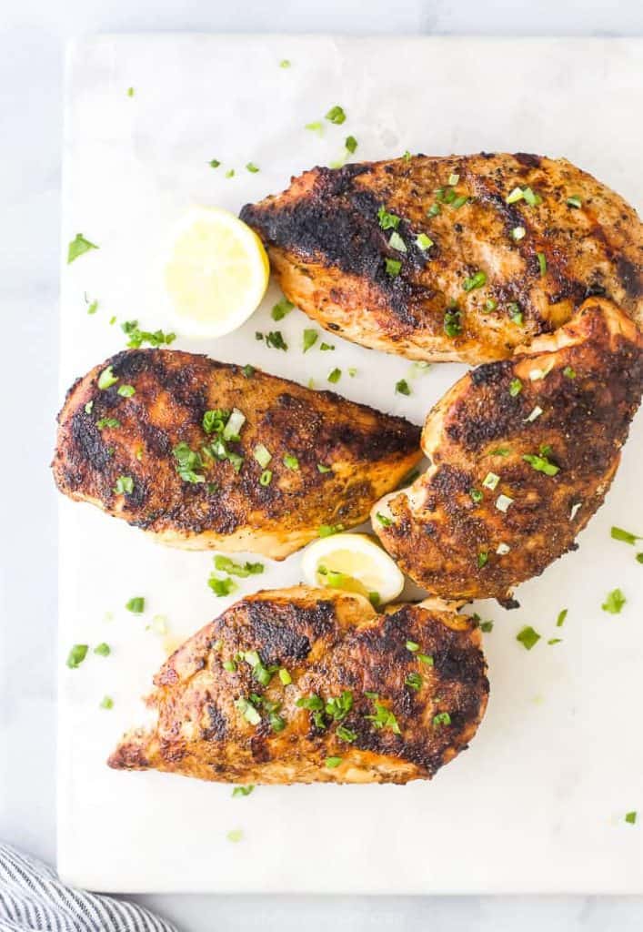 Grilled chicken with lemons
