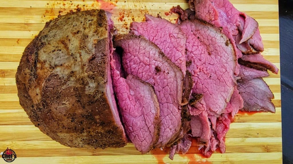 Sliced eye of round roast 