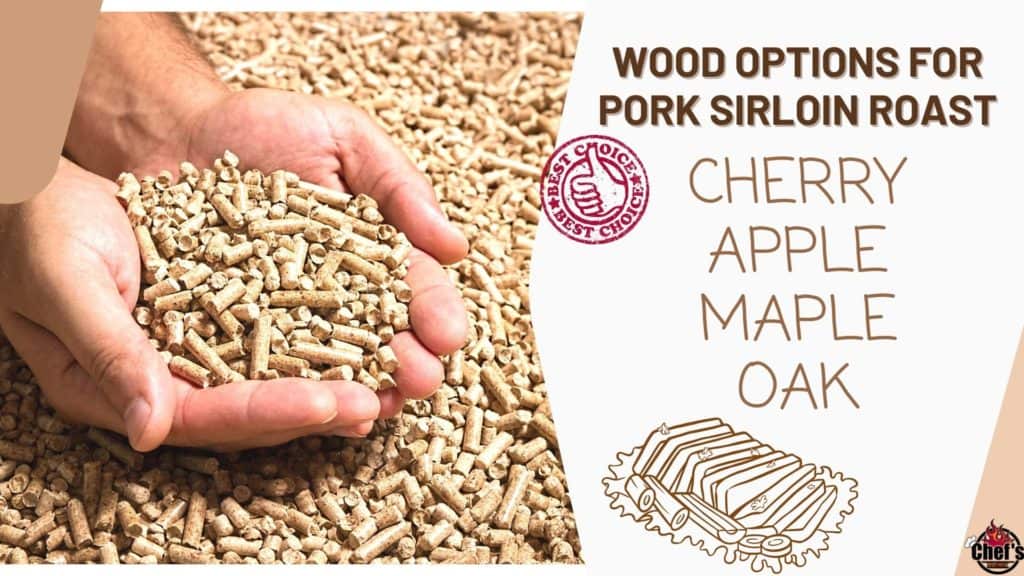 Wood pellets in a hand showing maple, oak, apple, and cherry wood