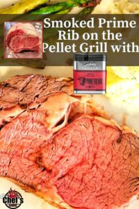 Smoked prime rib with Traeger rub Pinterest pin