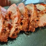 Sliced pork tenderloin with sauce