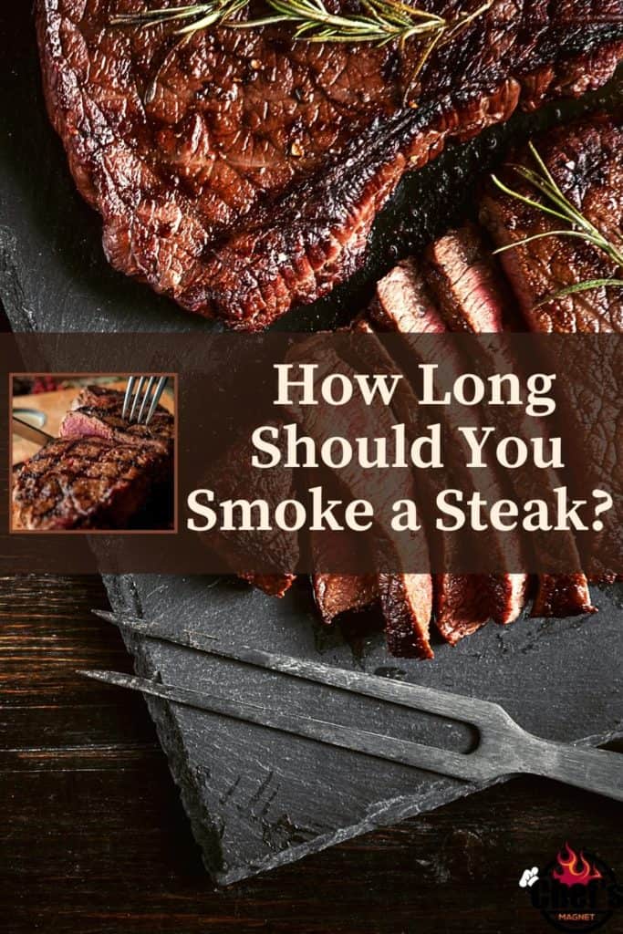 Slicked smoked steak on a cheese board