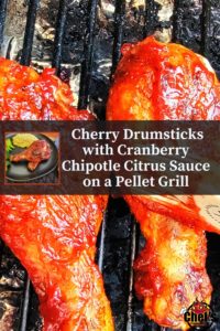 Glazed chicken drumsticks on the grill with sauce brush 