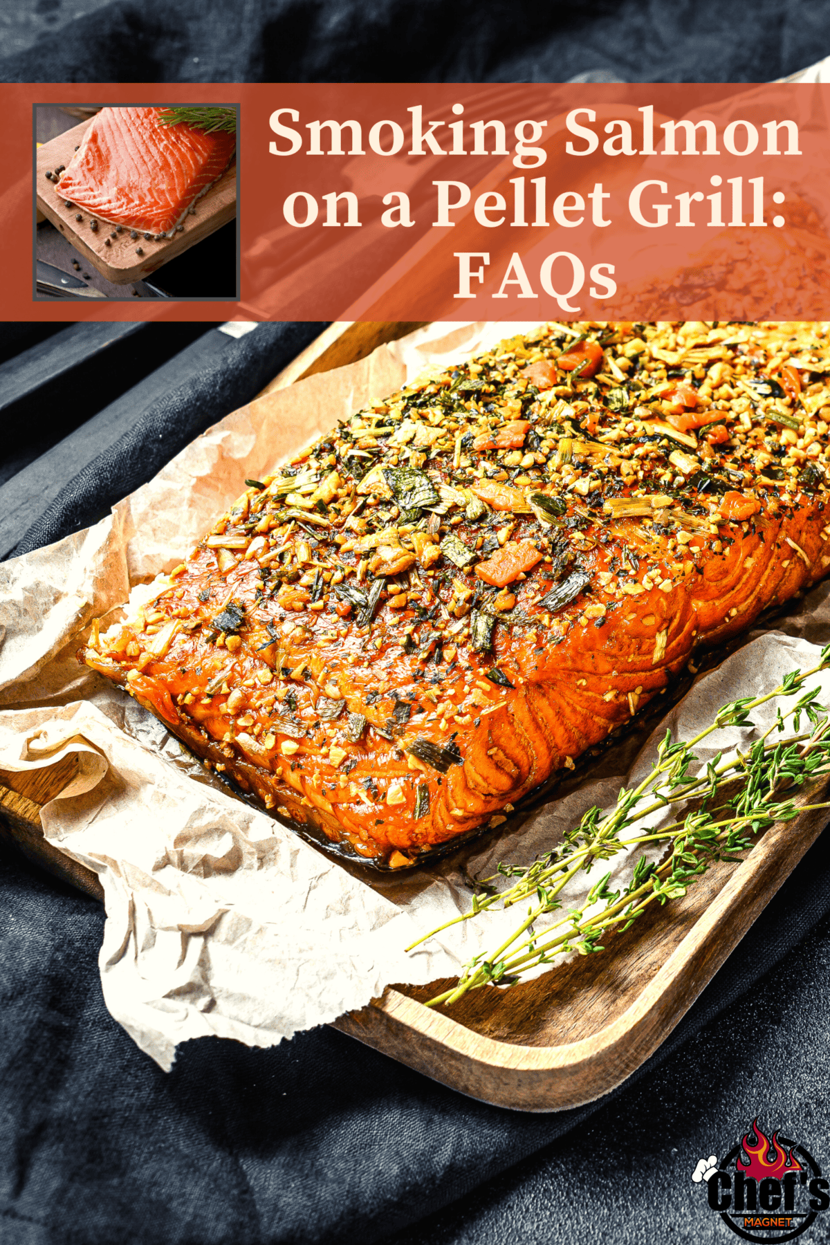 Smoked salmon on tin foil and baking sheet pan