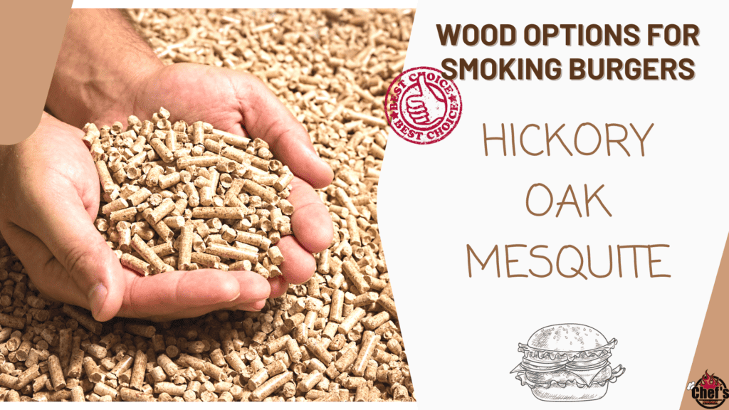 Wood pellets for smoking burgers